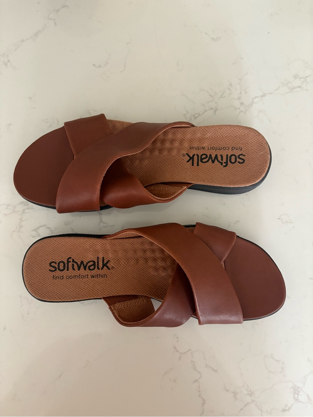 SoftWalk Tillman Brown Leather Sandals